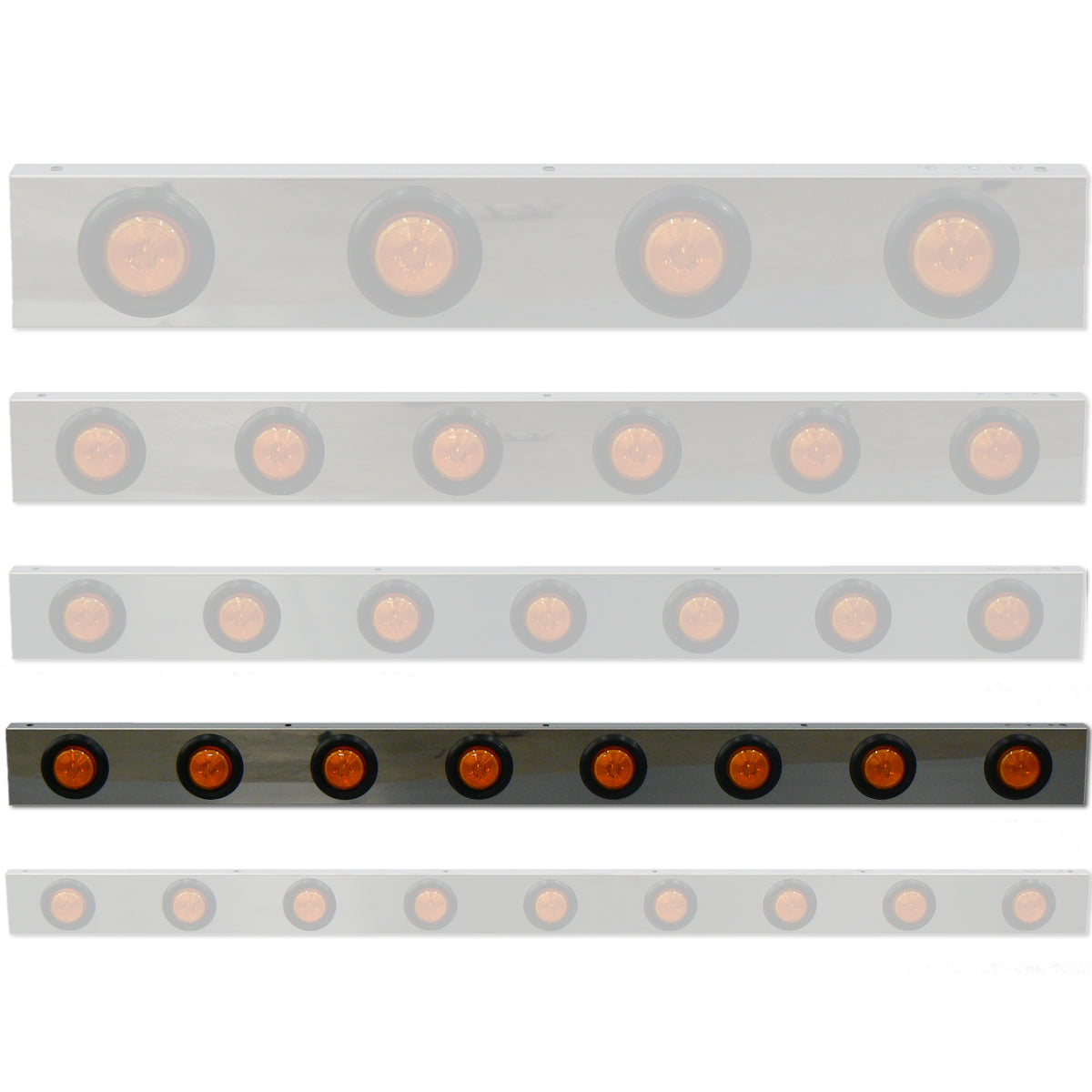 3.5" Light Channels with 2" Lights (Various Lengths) - Berube's Truck Accessories