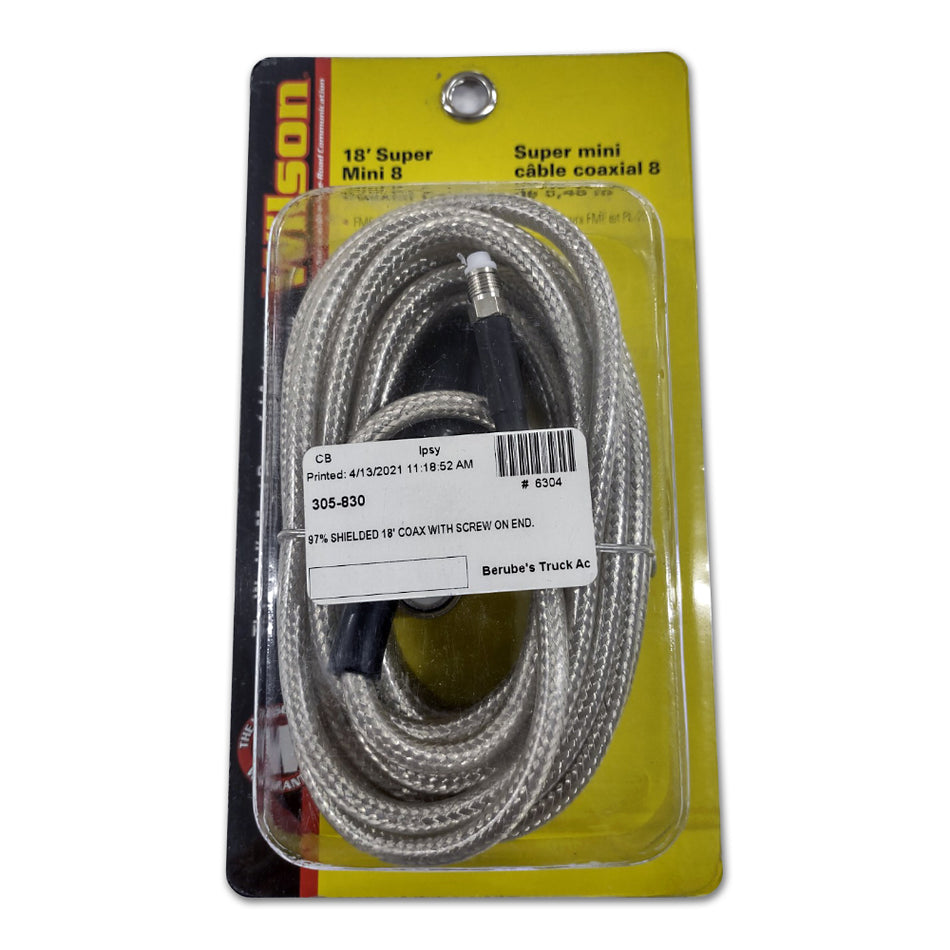 Wilson 18 Foot Long Super Mini 8 Coax Cable - Berube's Truck Accessories