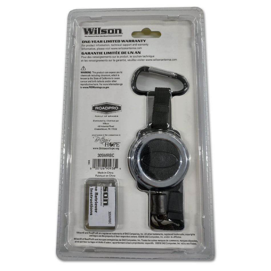 Wilson® Antennas 305MRBC - CB Microphone Retractor With Black Chrome Finish