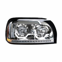 Freightliner Century Chrome Projection Headlight w LED Turn Signal & Light Bar (Driver or Passenger)