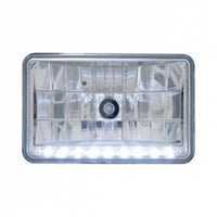 ULTRALIT - 4" X 6" Crystal Headlight With 9 White LED Position Light - Low or High Beam