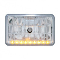 ULTRALIT - 4" X 6" Crystal Headlight With 9 Amber LED Position Light - Low or High Beam