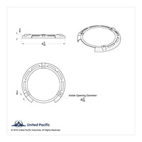 United Pacific 3 Screw, 4 inch Round Lens Bezel