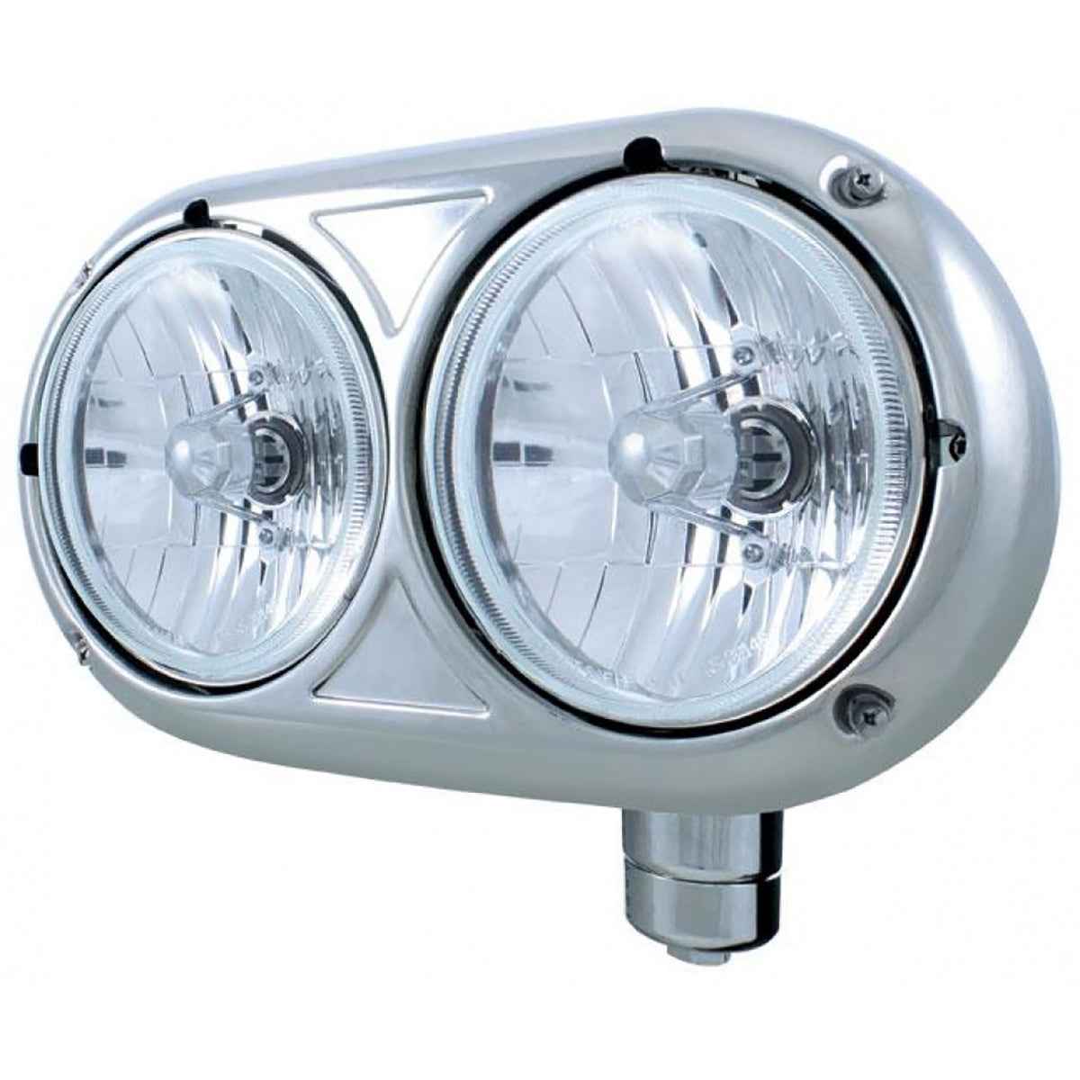 Peterbilt 359 Stainless Dual Headlight w/ 9007 Crystal Headlamps