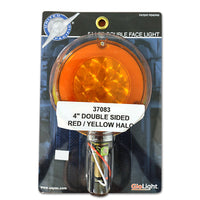 United Pacific 4" Round Amber/Red Double Face Glo Light