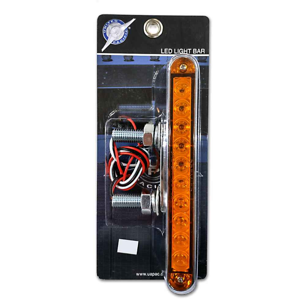 10 LED 6 1/2" Double Face Light Bar - Amber & Red LED