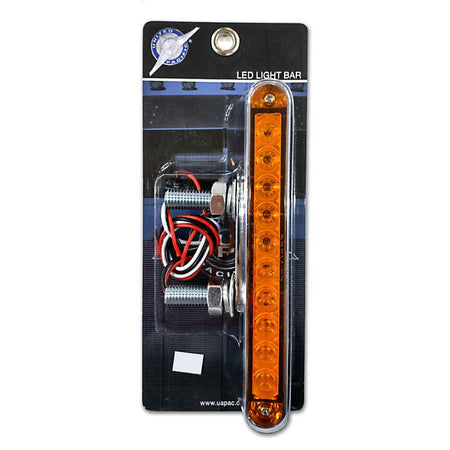 10 LED 6 1/2" Double Face Light Bar - Amber & Red LED