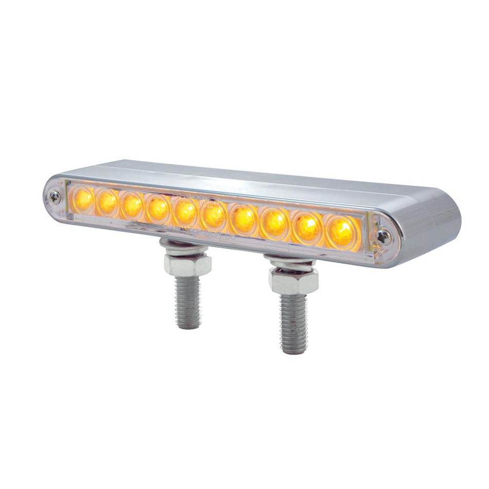 United Pacific 20 LED 6-1/2" Double Face Light Bar - Amber & Red LED/Clear Lens
