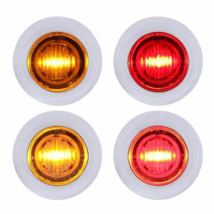 United Pacific .75 inch - 3 LED Dual Function Mini Clearance/Marker Light With Bezel - Amber or Red
