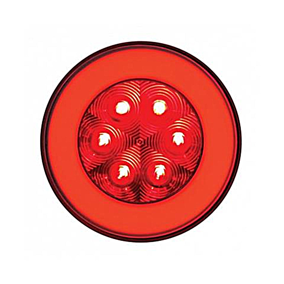 21 LED 4" Round GloLight (Stop, Turn & Tail) - Red LED/Red Lens