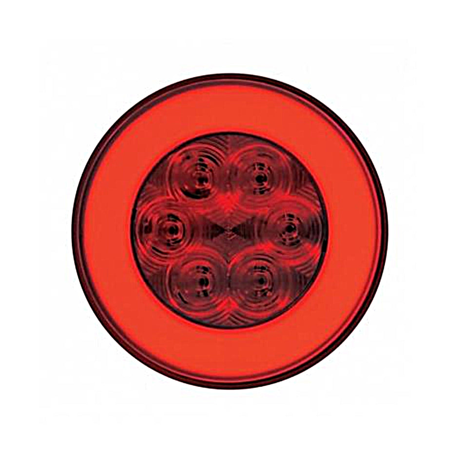 21 LED 4" Round GloLight (Stop, Turn & Tail) - Red LED/Red Lens