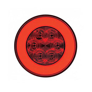 21 LED 4" Round GloLight (Stop, Turn & Tail) - Red LED/Red Lens