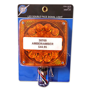 45 LED Single Stud Double Face Turn Signal Light - Amber LED/Clear Lens