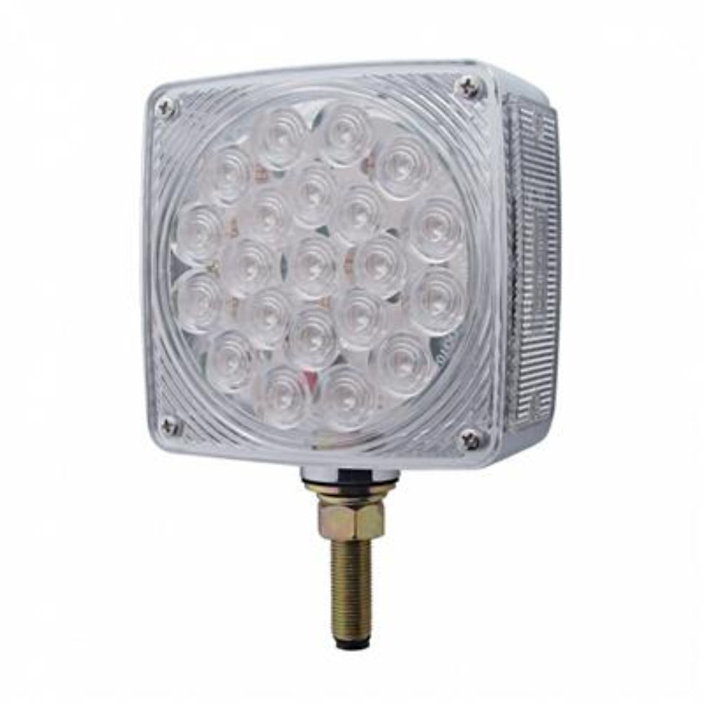 45 LED Single Stud Double Face Turn Signal Light - Amber LED/Clear Lens