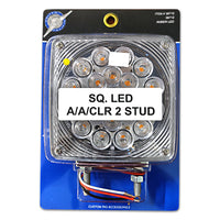 45 LED Double Stud Double Face Turn Signal Light - Amber LED/Clear Lens