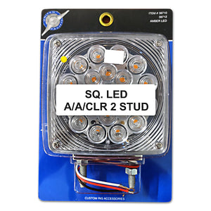45 LED Double Stud Double Face Turn Signal Light - Amber LED/Clear Lens