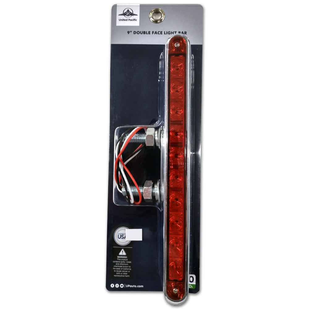 Double Faced Light Bar w/ Two 9" 10 LED Light Bars Colored or Clear Lens