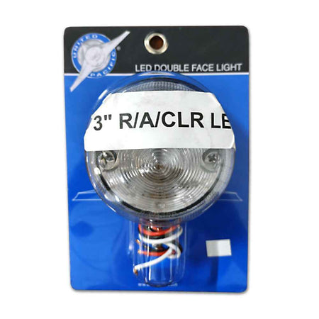 United Pacific Red/Amber 3" Round Double Face Dual Function Light