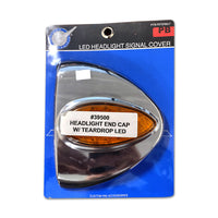 39 LED Teardrop Headlight Turn Signal Light Cover For Peterbilt - Amber LED/Amber Lens
