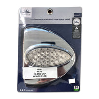 39 LED Teardrop Headlight Turn Signal Light Cover For Peterbilt - Amber LED/Clear Lens