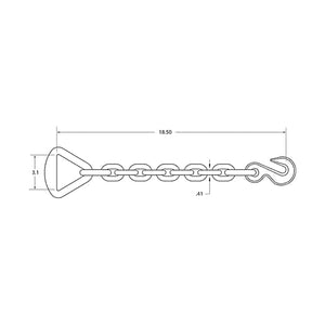 3" D-Ring w/ 12" x 3/8" Chain & Hook