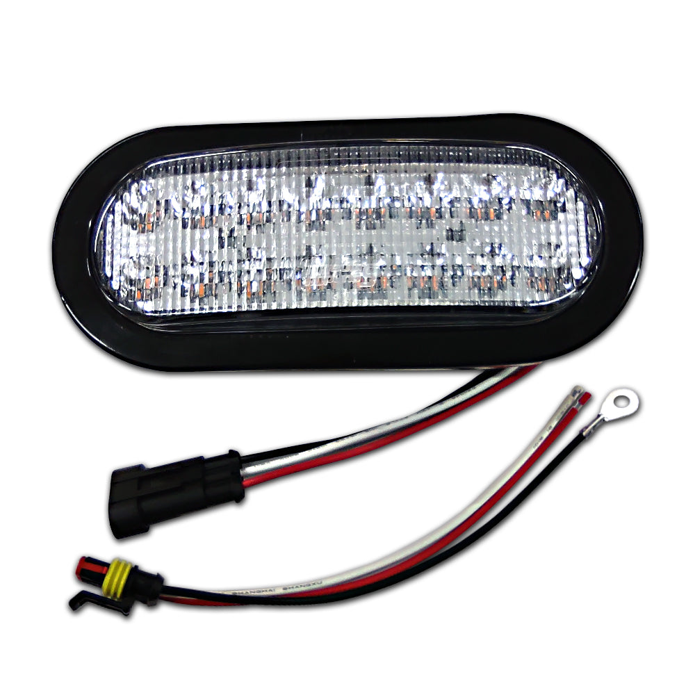 Sound Off Signal - 6" Oval Recess Mount Amber/Clear Warning Light