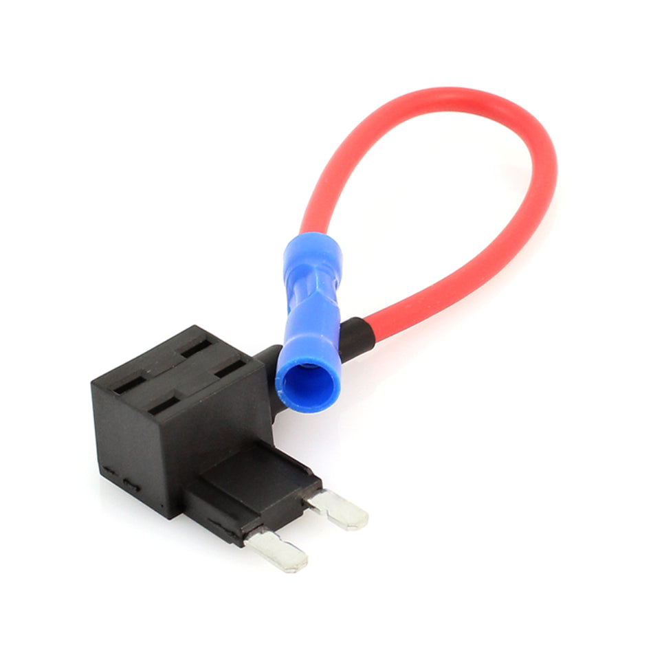 MINI Fuse Circuit Tap 46044, 16 GA UL1015 Red Wire w/ Butt Connector, 32V, 30A