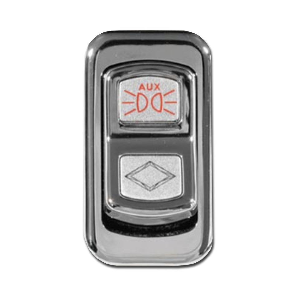 Rockwood 2006+ Peterbilt "Auxiliary Lights" Chrome Rocker Switch Cover