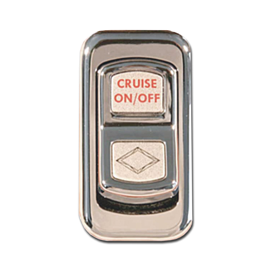 Rockwood 2006+ Peterbilt "Cruise ON/OFF" Chrome Rocker Switch Cover