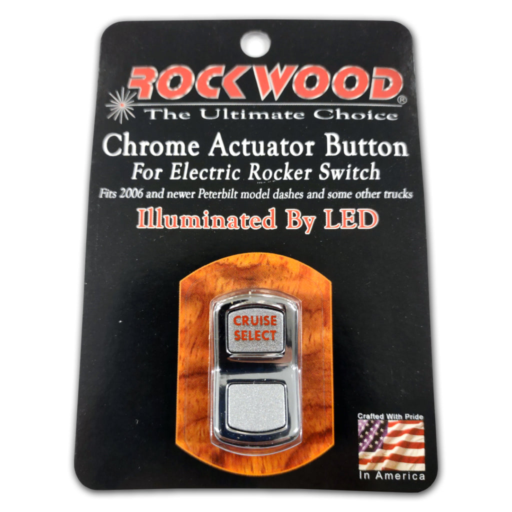 Rockwood 2006+ Peterbilt "Cruise Select" Chrome Rocker Switch Cover