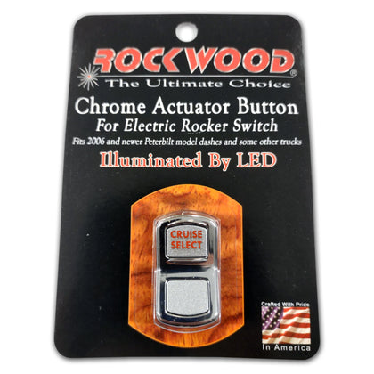 Rockwood 2006+ Peterbilt "Cruise Select" Chrome Rocker Switch Cover