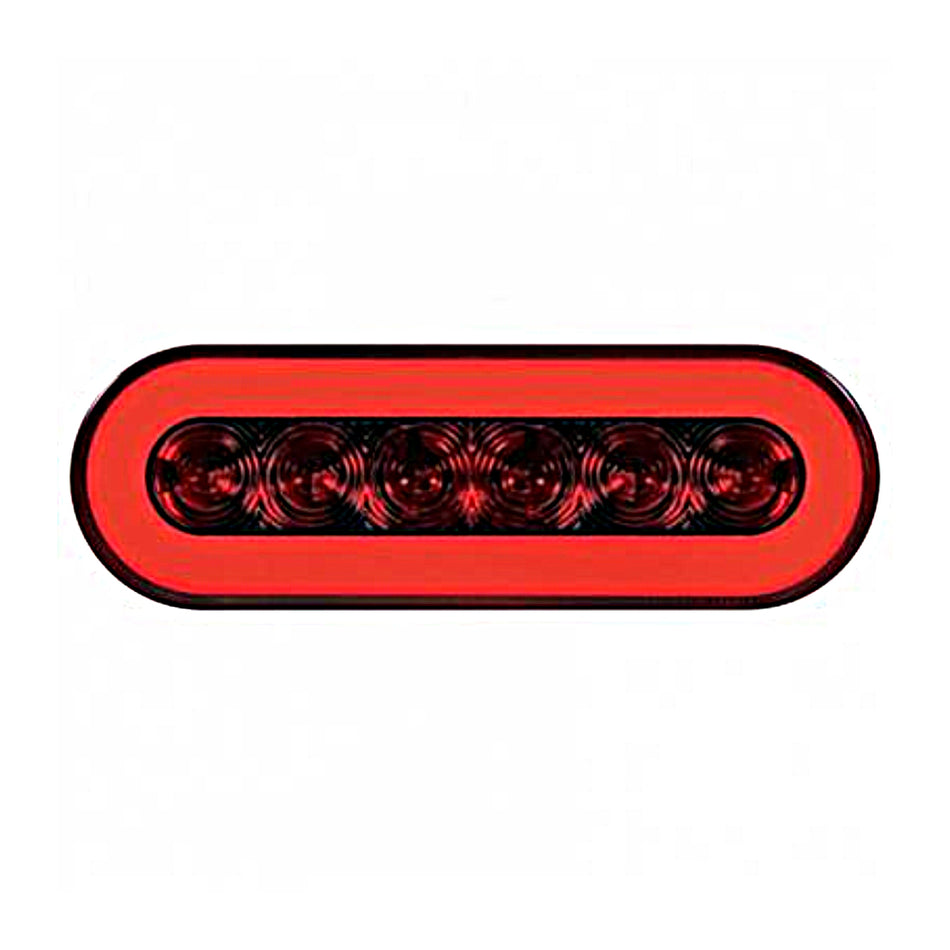 22 LED 6" Oval GloLight Kit (Stop, Turn & Tail) - Red LED/Red Lens or Clear Lens