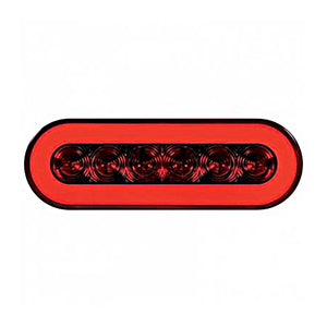 22 LED 6" Oval GloLight Kit (Stop, Turn & Tail) - Red LED/Red Lens or Clear Lens