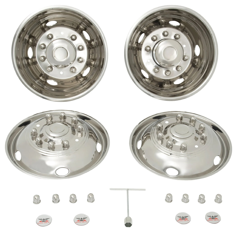 Phoenix USA® NF25 - 4pc., 19.5", 10 Lug, Wheel Simulator Set