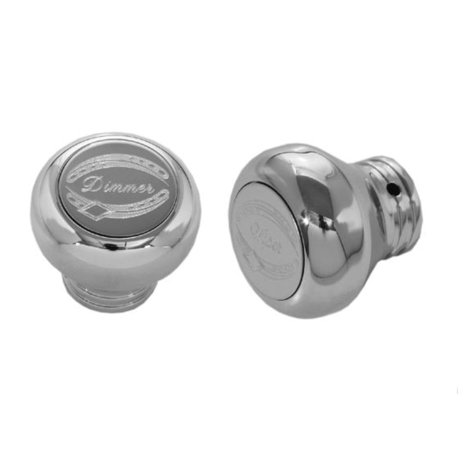 Rockwood -  Chrome-plated Aluminum Dimmer & Wiper Knob Set for Peterbilt
