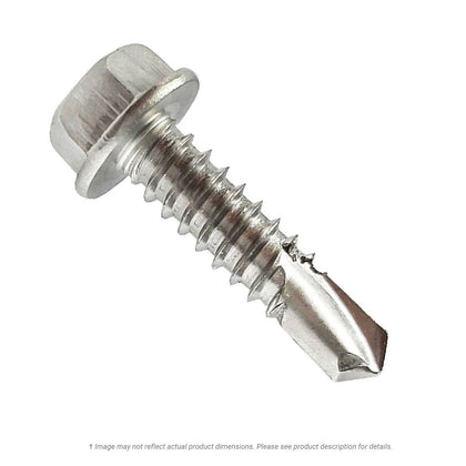 #10 x 1" Stainless Steel Hex Washer Head Tek Screw 410