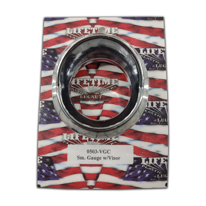 Kenworth, Peterbilt, Freightliner Small Chromed Plastic Gauge Bezel with Visor