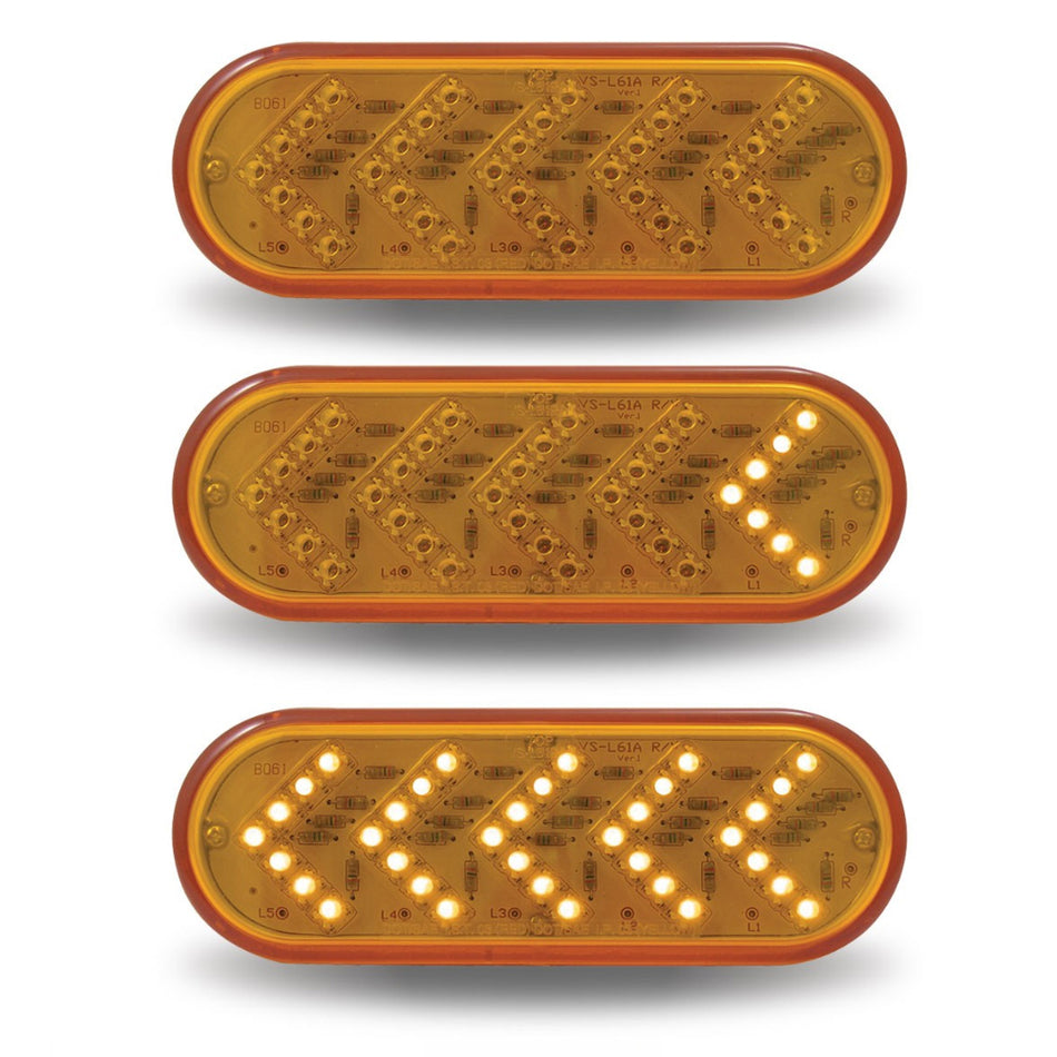 Trux Amber Turn & Marker Sequential Arrow Oval LED Light - 35 Diodes