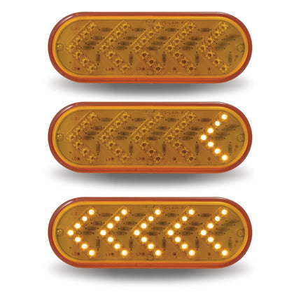 Trux Amber Turn & Marker Sequential Arrow Oval LED Light - 35 Diodes