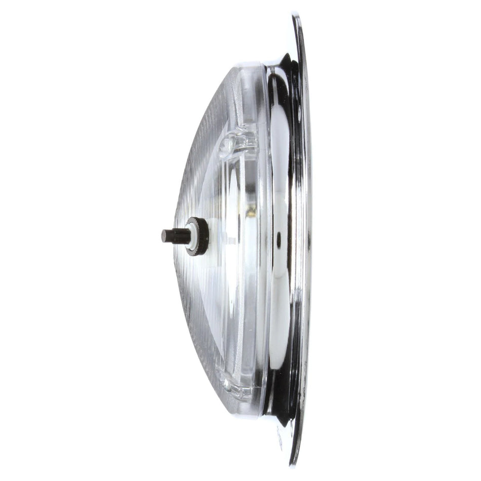 80 Series, Incandescent, 1 Bulb, Round Clear, Dome Light, Chrome Bracket Mount Push Button Switch, 12V