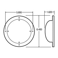 80 Series, Incandescent, 1 Bulb, Round Clear, Dome Light, Chrome Bracket Mount Push Button Switch, 12V