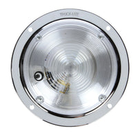 80 Series, Incandescent, 1 Bulb, Round Clear, Dome Light, Chrome Bracket Mount Push Button Switch, 12V