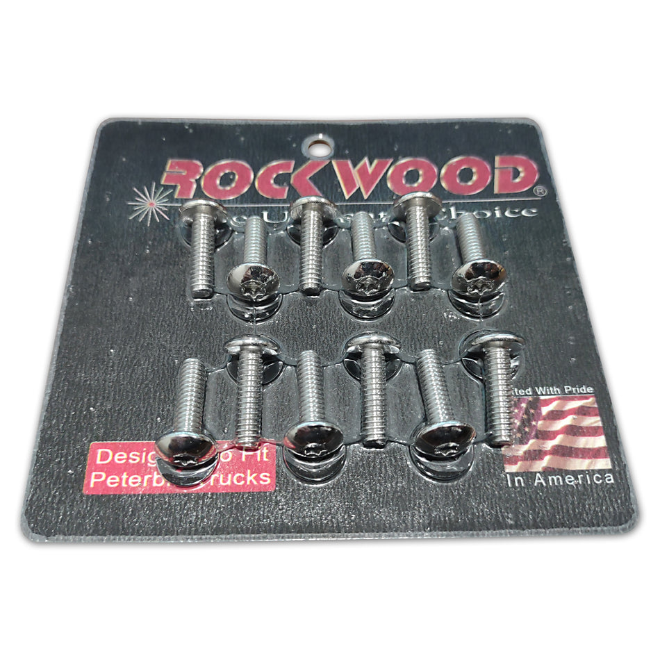 Rockwood Peterbilt 359 and 370 Chrome Upholstery Screws (12 Pack)