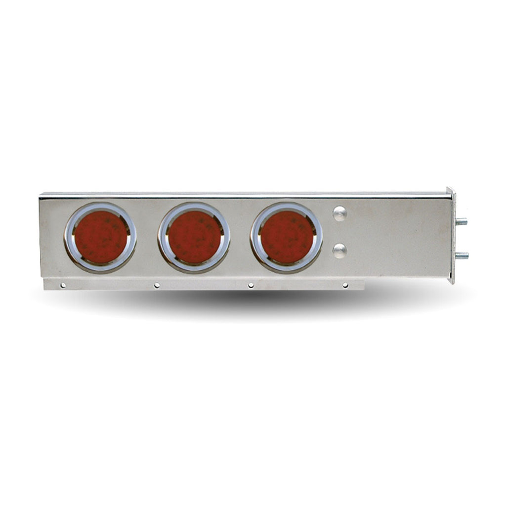 Trux Flat Top Mud Flap Hanger w 2 1/2" Bolt Spacing & 4" Red LEDs