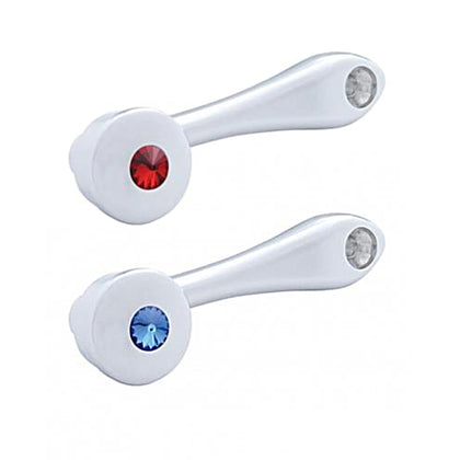 United Pacific Square Mount Chrome Window Cranks - Red or Blue Crystal