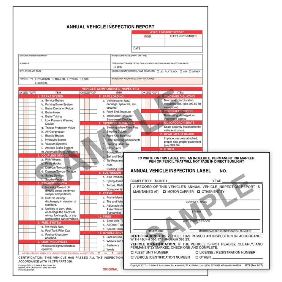 Annual Vehicle Inspection Label - Vinyl w Mylar Laminate