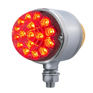17 LED Dual Function Reflector Double Face Light - Amber & Red LED/Clear Lens