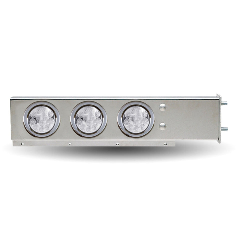Trux Flat Top Mud Flap Hanger w 3 3/4" Bolt Spacing & 4" Clear LEDs