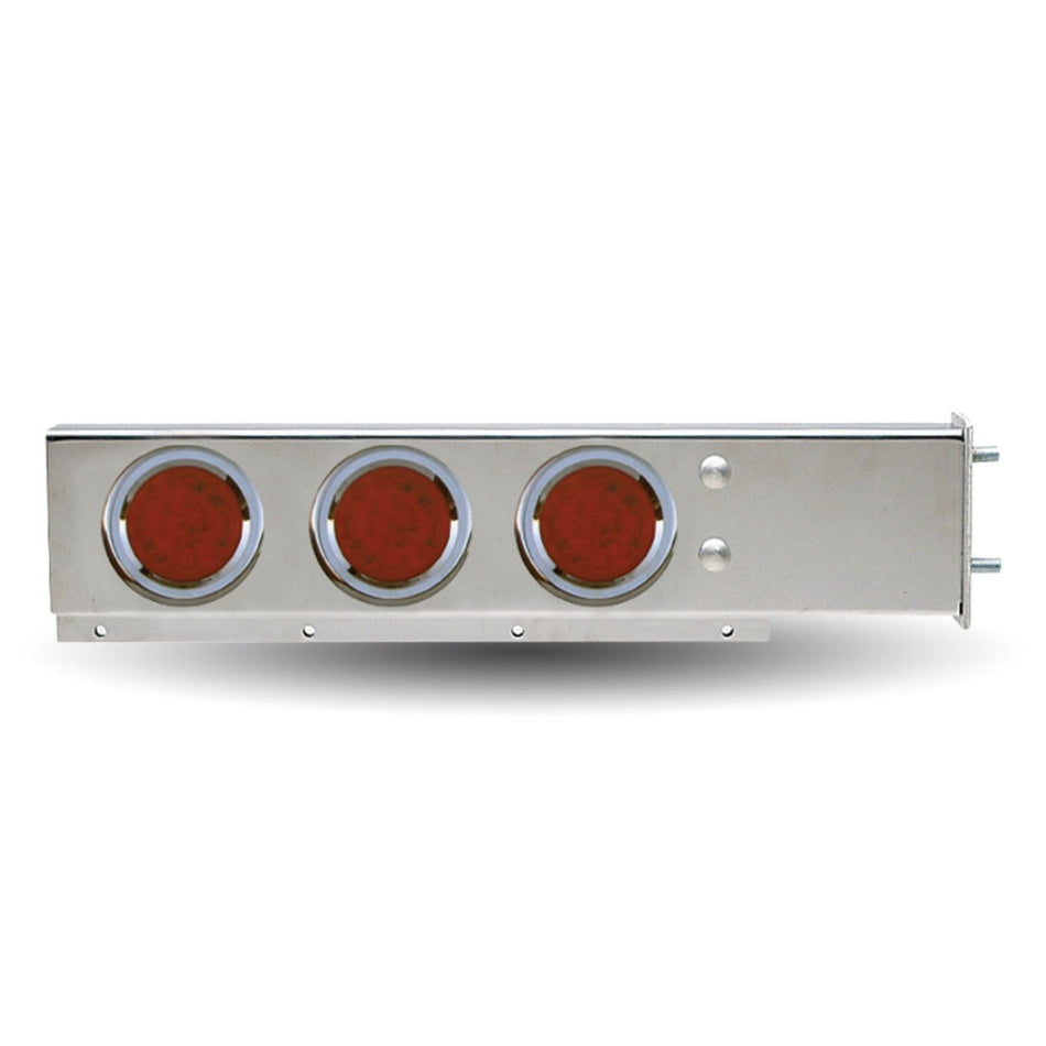 Trux Flat Top Mud Flap Hanger w 3 3/4" Bolt Spacing & 4" Clear LEDs