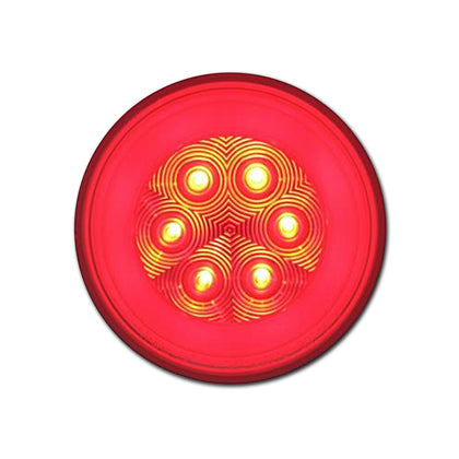 United Pacific - 21 LED 4" Round GloLight (Stop, Turn & Tail) - Red LED/Clear Lens